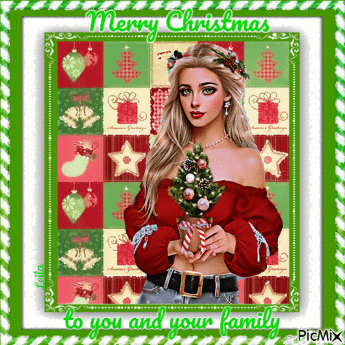 Merry Christmas to you and your family - GIF animado grátis