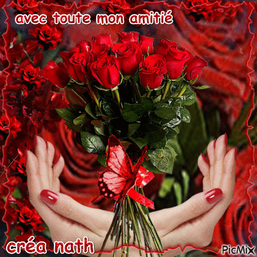 POUR VOUS MES AMI(E)S,GROS BISOUS D'AMITIE   NATH - Free animated GIF