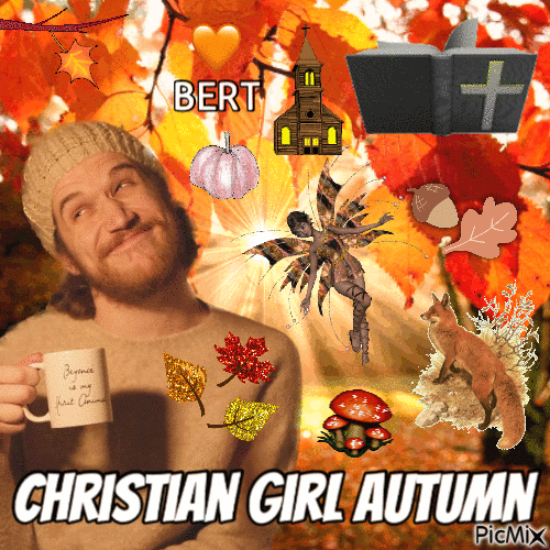 christian girl autumn bert - Zdarma animovaný GIF