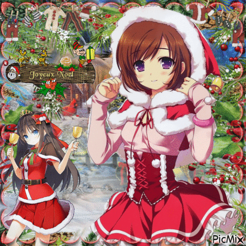Noël en manga - Gratis geanimeerde GIF