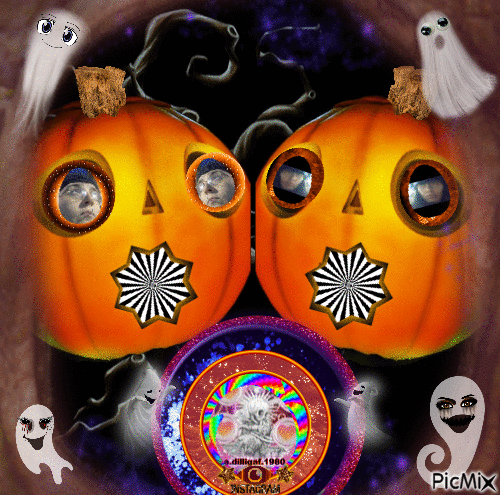 Pumpkins Ghosts Eye Eye Eyes (JIGGURL_PIXMIXR) - Бесплатный анимированный гифка