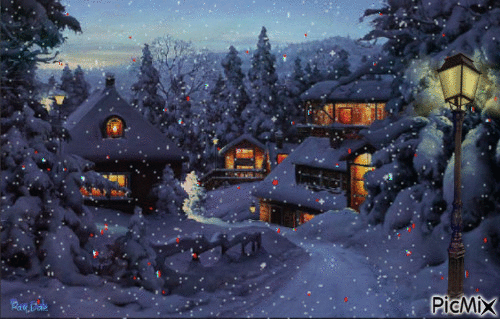 Snowy Night4 - GIF animado gratis