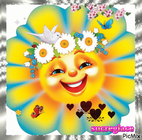 fleur sourire - GIF animado grátis