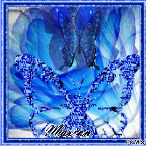 Papillon Bleu - GIF เคลื่อนไหวฟรี