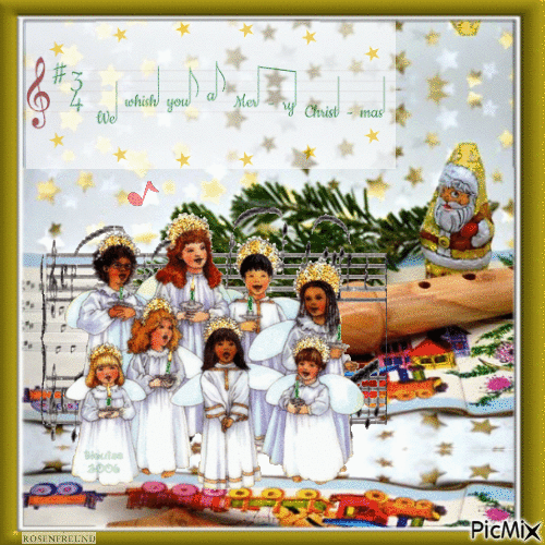 Kinder singen ein Weihnachtslied - Δωρεάν κινούμενο GIF
