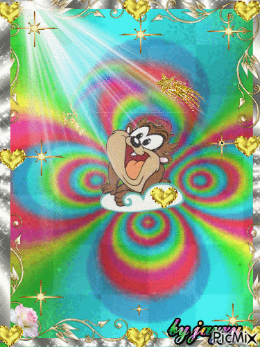 tazz in wild colors - Free animated GIF