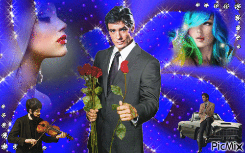 Man, woman and rose - Free animated GIF