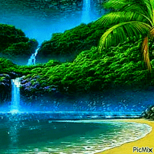 Magnifique paysage sintillant - Darmowy animowany GIF