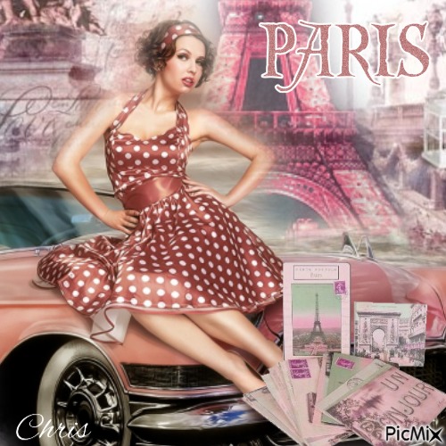 Vintage Lizzy a paris - png grátis