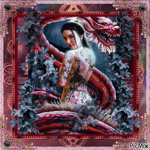Femme & Dragon - Besplatni animirani GIF