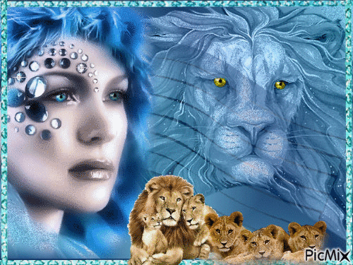 Femme lion - Free animated GIF