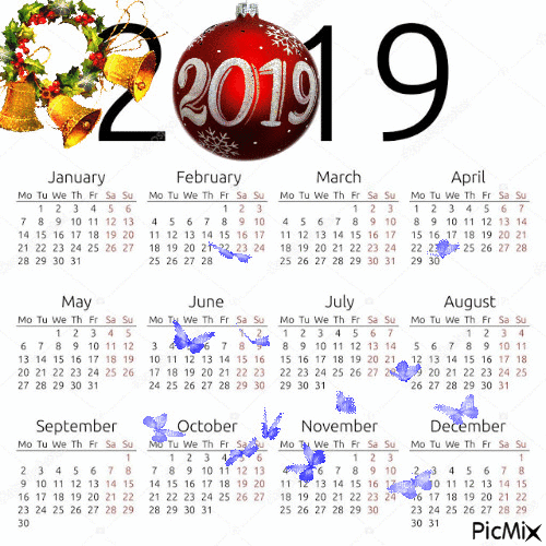 Feliz Ano de 2019 - Gratis animeret GIF