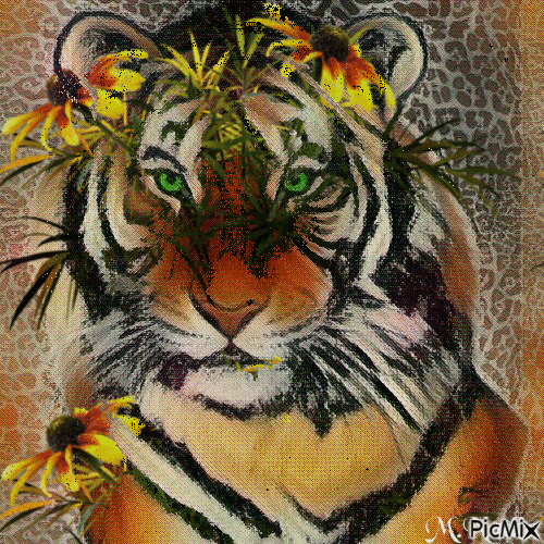 tigre style artistique ,, - Kostenlose animierte GIFs