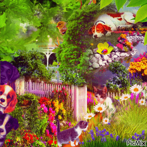 Mon jardin du bonheur - Ingyenes animált GIF
