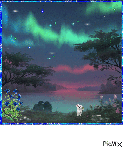 aurore boréral - Zdarma animovaný GIF