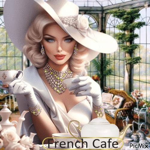 French café - GIF animado grátis