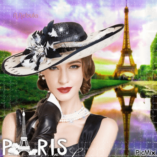 Vintage woman in Paris-contest - Δωρεάν κινούμενο GIF