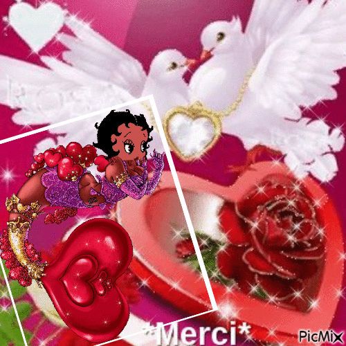 Bonne Saint Valentin de la part de Betty Boop - Darmowy animowany GIF