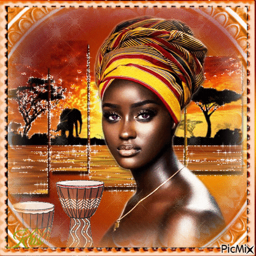 La beauté africaine - Darmowy animowany GIF