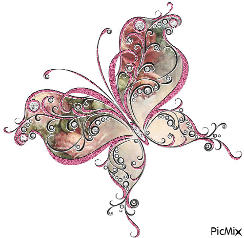 Butterfly Pink - Animovaný GIF zadarmo