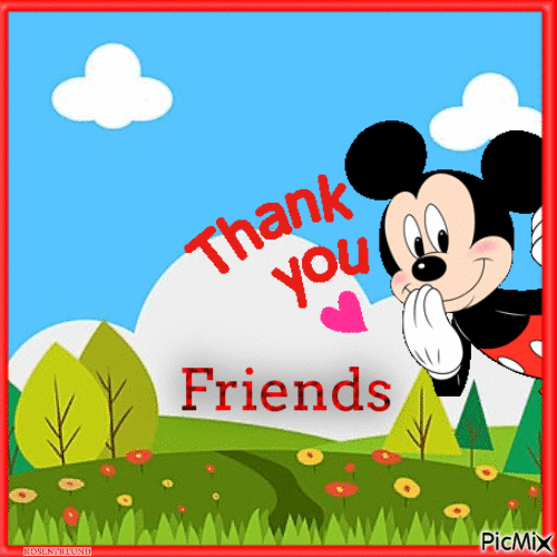 Thank you Friends--Danke Freunde - Бесплатный анимированный гифка