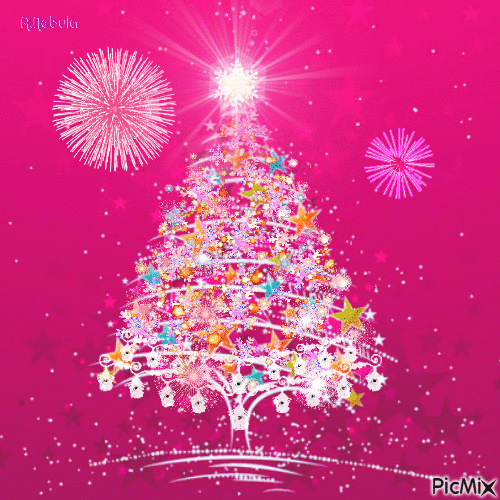Merry Christmas/Pink - GIF animate gratis