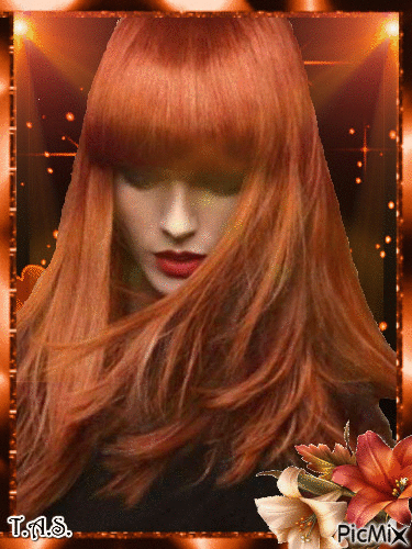 Cheveux longs et rouges - Бесплатный анимированный гифка