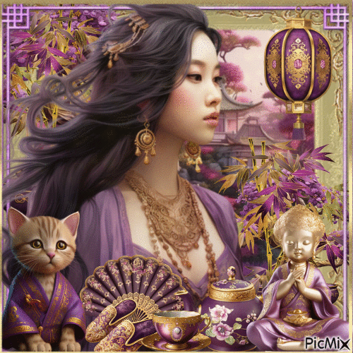Portrait of a oriental girl - GIF เคลื่อนไหวฟรี