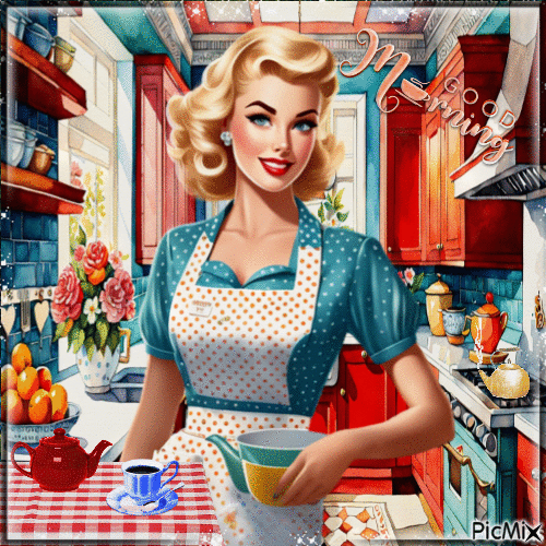 1950s kitchen - Bezmaksas animēts GIF