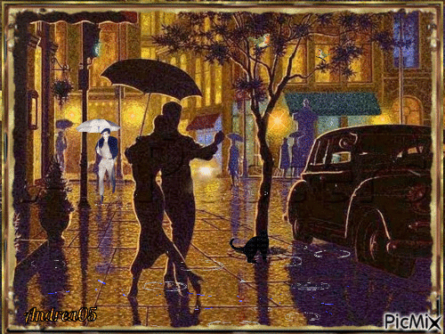 Dance in the rain... - GIF animé gratuit