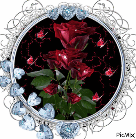 Red roses 2 - GIF animado gratis