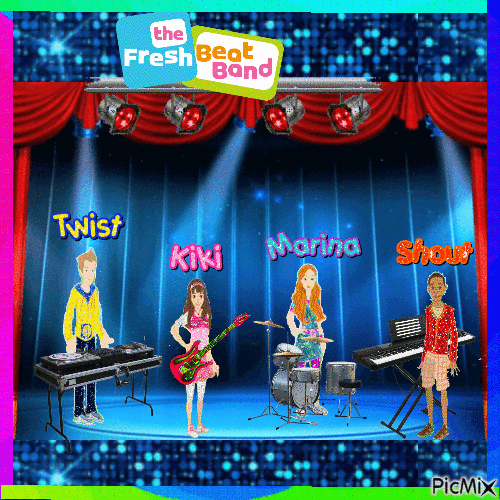 The Fresh Beat Band Playing On Stage - GIF animé gratuit
