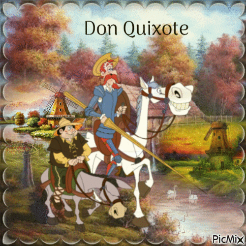 Don Quixote sancho panza - Animovaný GIF zadarmo