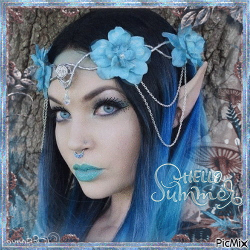 elf in blue and brown tones - Darmowy animowany GIF