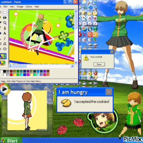 Windows XP Chie Satonaka - GIF animé gratuit