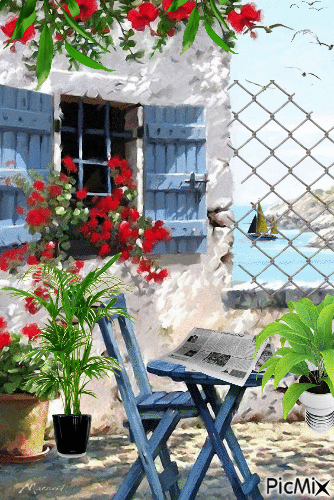 Patio griego - Ingyenes animált GIF