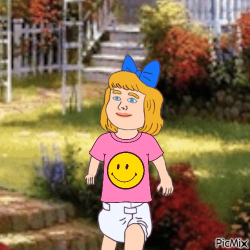 Baby in front yard - безплатен png