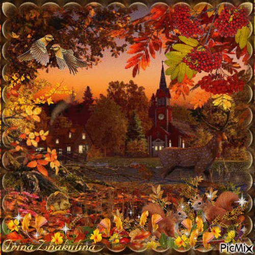 Autumn evening - GIF animado grátis