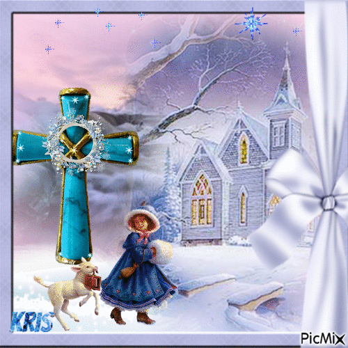 Croix avec église - Ingyenes animált GIF