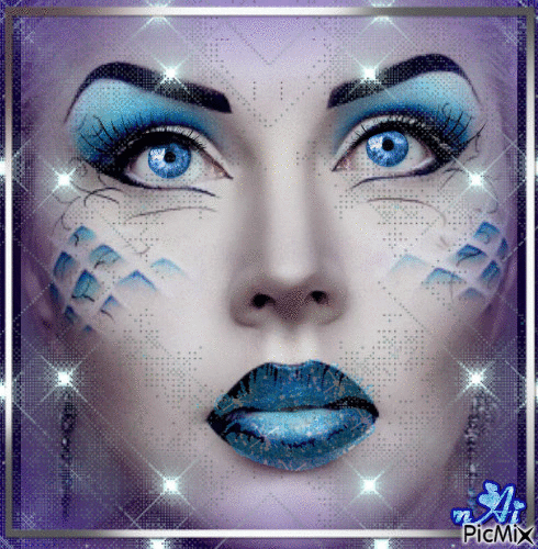 Concours "La jeune femme aux lèvres bleues" - GIF animé gratuit