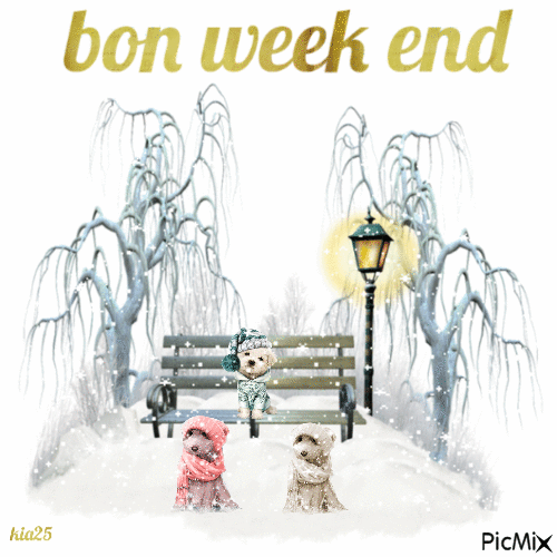 week-end sous la neige - GIF animado gratis