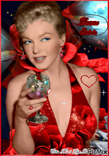 MARILYN EN ROUGE /MARY - Free animated GIF