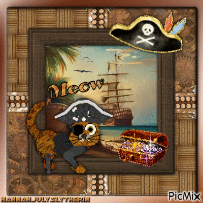 {Peg the Pirate Cat} - GIF animé gratuit