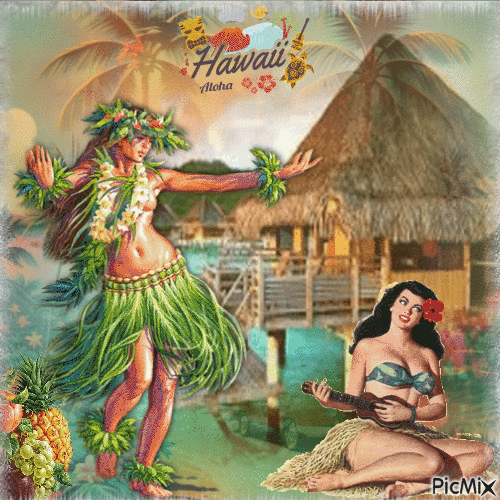 Concours : Aloha Hawaii - Vintage - 無料のアニメーション GIF