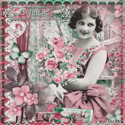 Vintage Woman - GIF animé gratuit