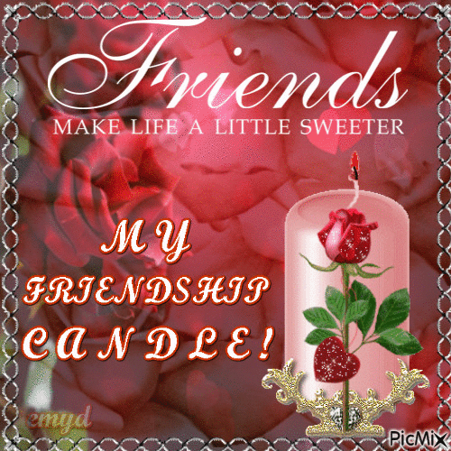 Friendship candle - GIF animé gratuit