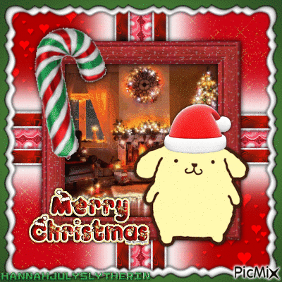 {♥♠♥}Pompompurin in Christmas{♥♠♥} - GIF animé gratuit