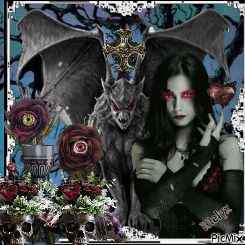 goth vampire - Gratis animeret GIF