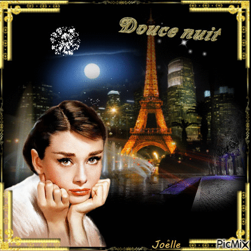 Paris de nuit ... - GIF animé gratuit
