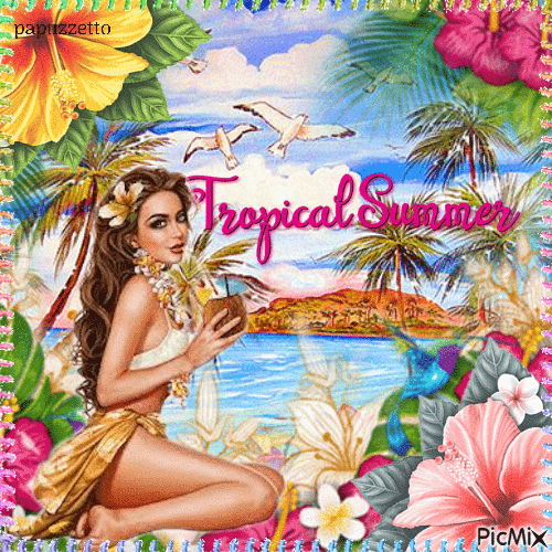 Tropical summer - GIF animado gratis